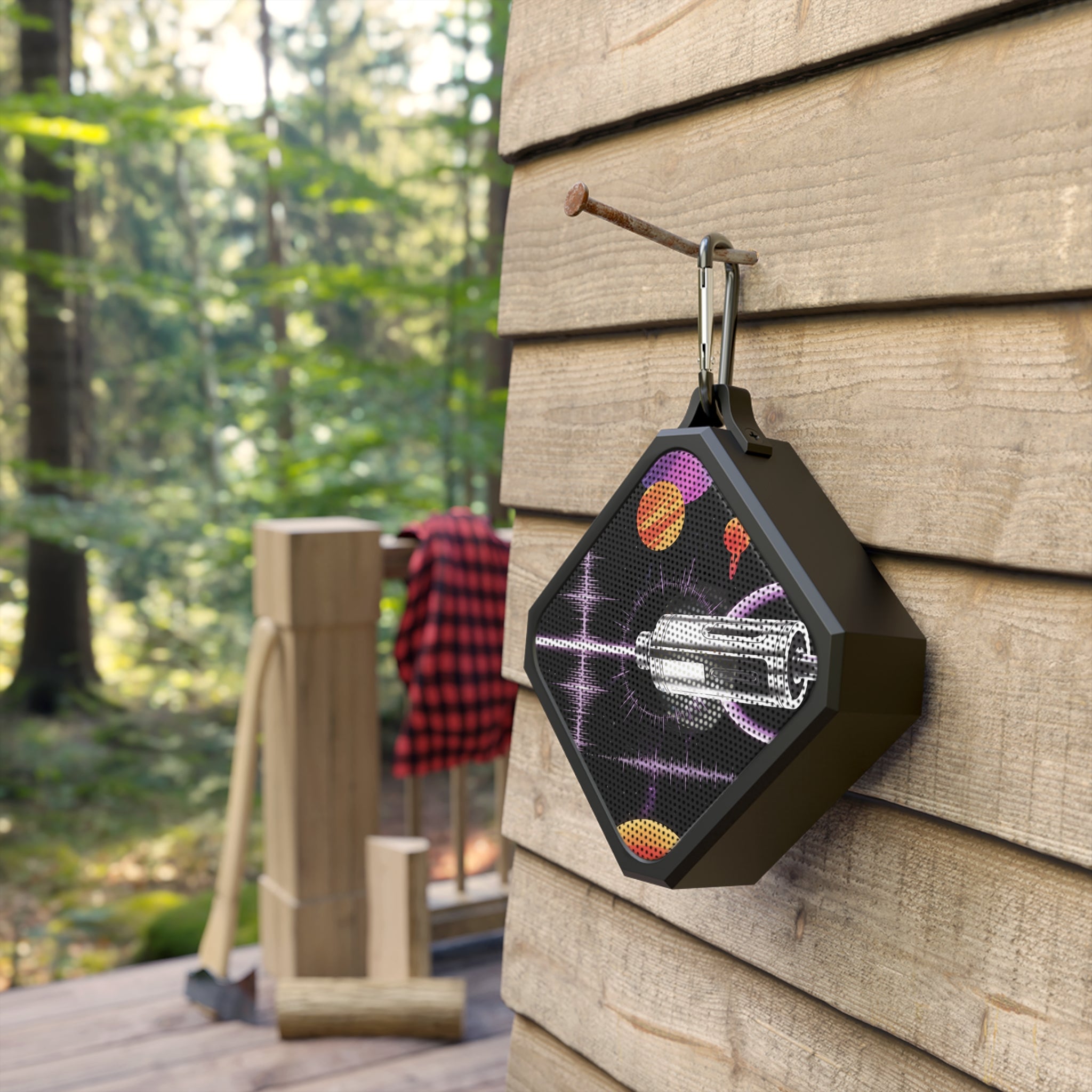 Galaxy-Themed Outdoor Bluetooth Speaker — Adventure-Ready Cosmic Sound
