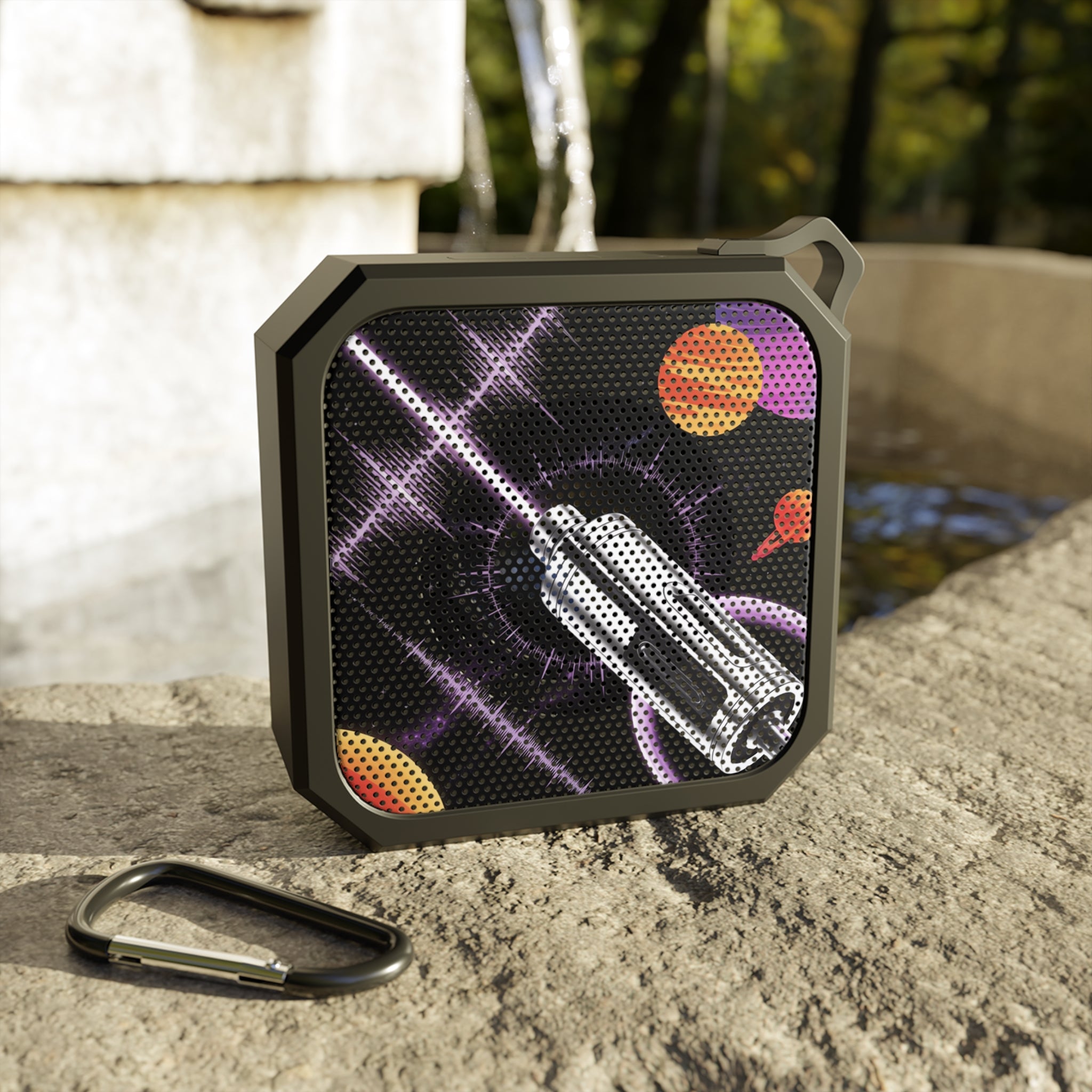 Galaxy-Themed Outdoor Bluetooth Speaker — Adventure-Ready Cosmic Sound