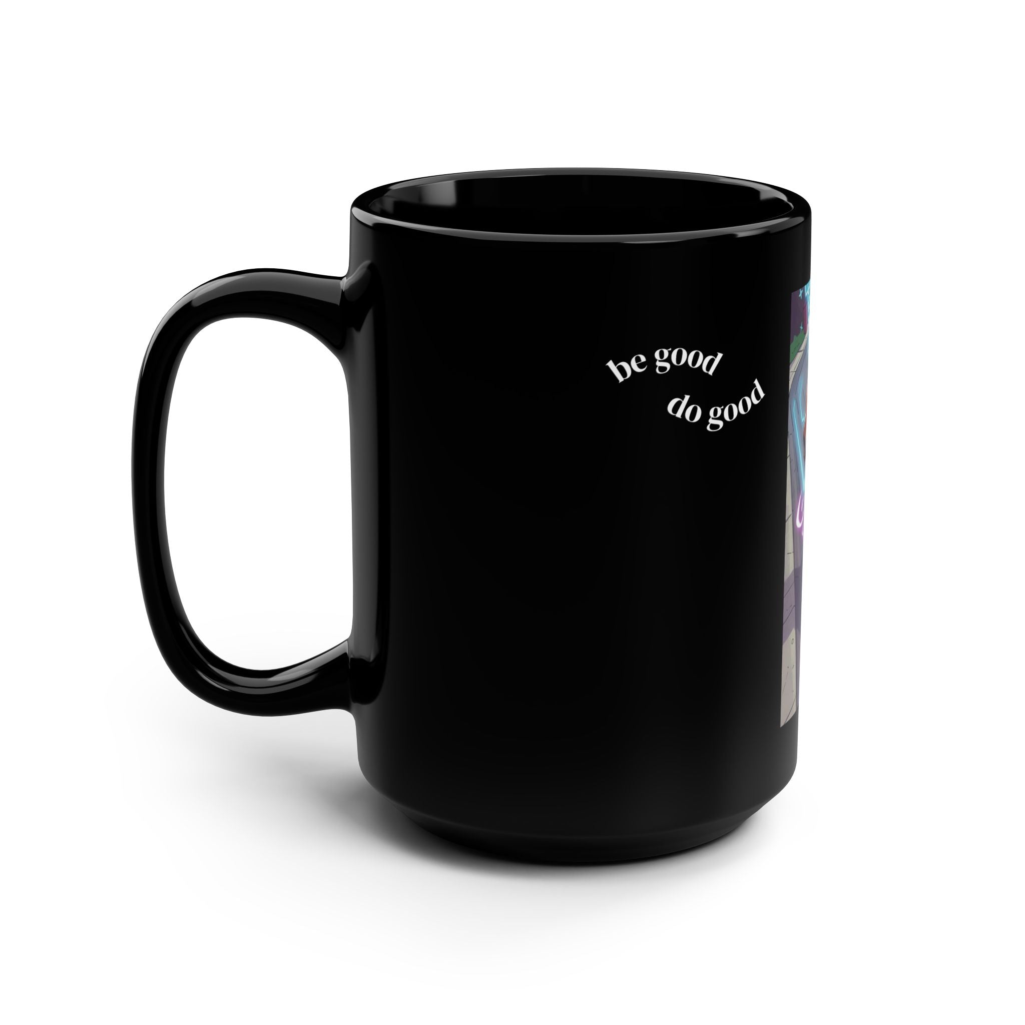The Do Good Mug | Whiskerverse Edition | 15oz Black Ceramic Coffee Cup
